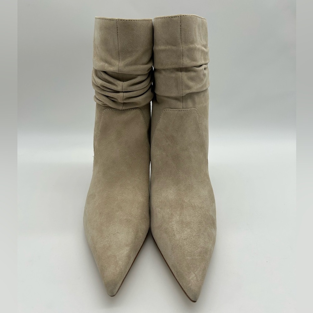 Michael Kors Dawn Suede Heeled Ankle Booties Light Sand Size 7M New With Box - Picture 6 of 13
